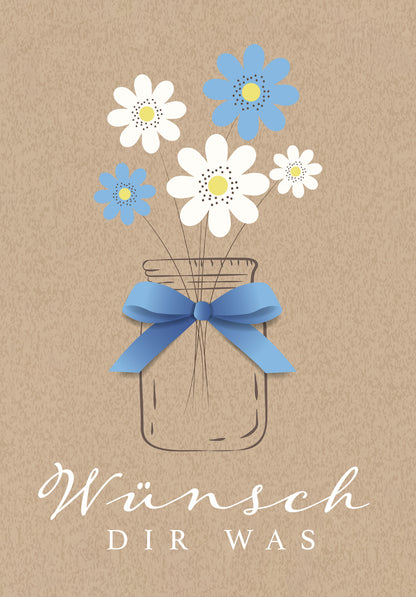 Wunschgutschein Wünsch dir was - Blumen Kraftpapier – Geschenkgutschein Ansicht 2