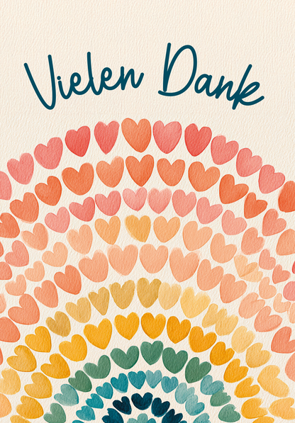 Wunschgutschein Vielen Dank - Bunte Herzchen – Geschenkgutschein Ansicht 2