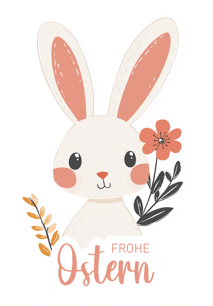 Wunschgutschein Frohe Ostern - Hase Weiß – Geschenkgutschein Ansicht 2
