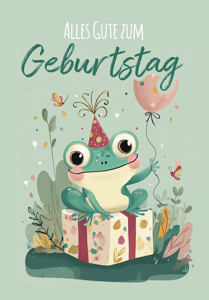 Wunschgutschein Alles Gute zum Geburtstag - Frosch – Geschenkgutschein Ansicht 2