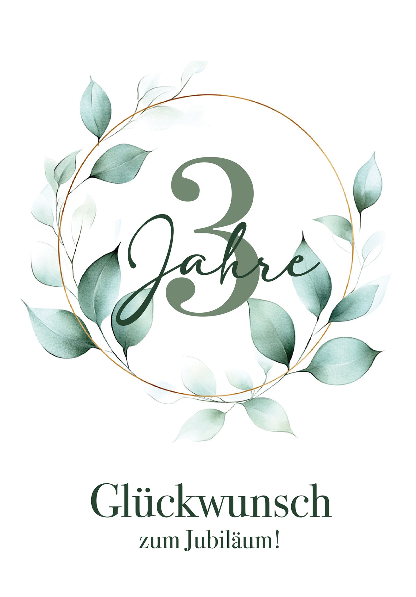 Wunschgutschein 3 Jahre - Blätterkranz – Geschenkgutschein Ansicht 2