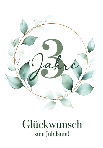 Wunschgutschein 3 Jahre - Blätterkranz – Geschenkgutschein Ansicht 2