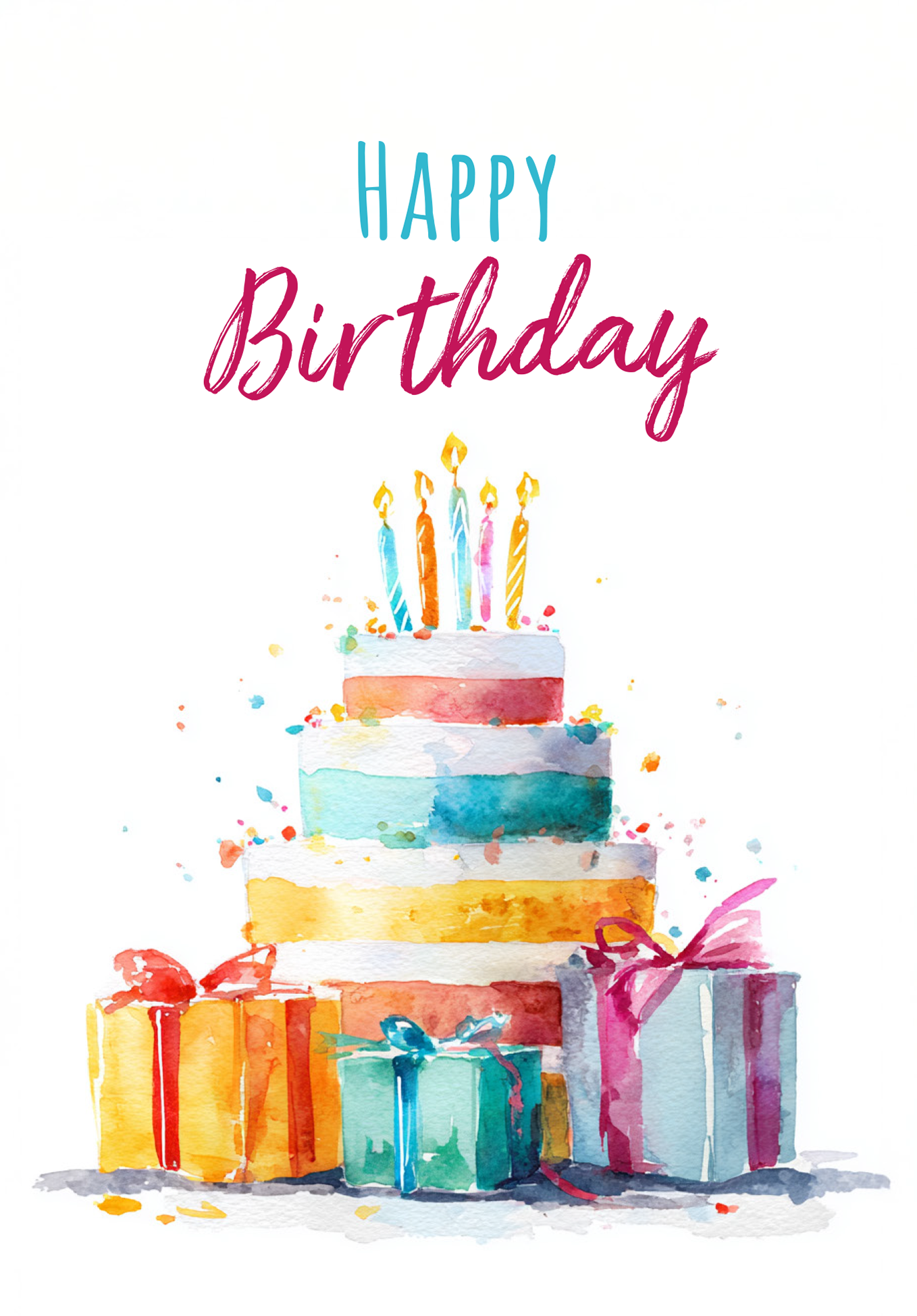 Wunschgutschein Happy Birthday - Torte Aquarell – Geschenkgutschein Ansicht 6