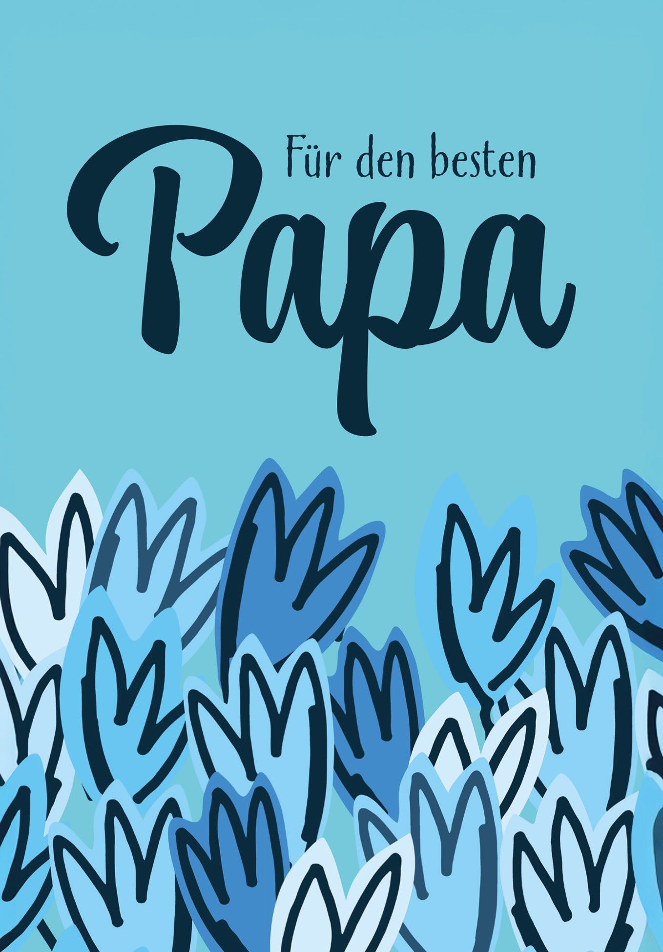 Wunschgutschein Für den besten Papa - Blumen Blau – Geschenkgutschein Ansicht 2