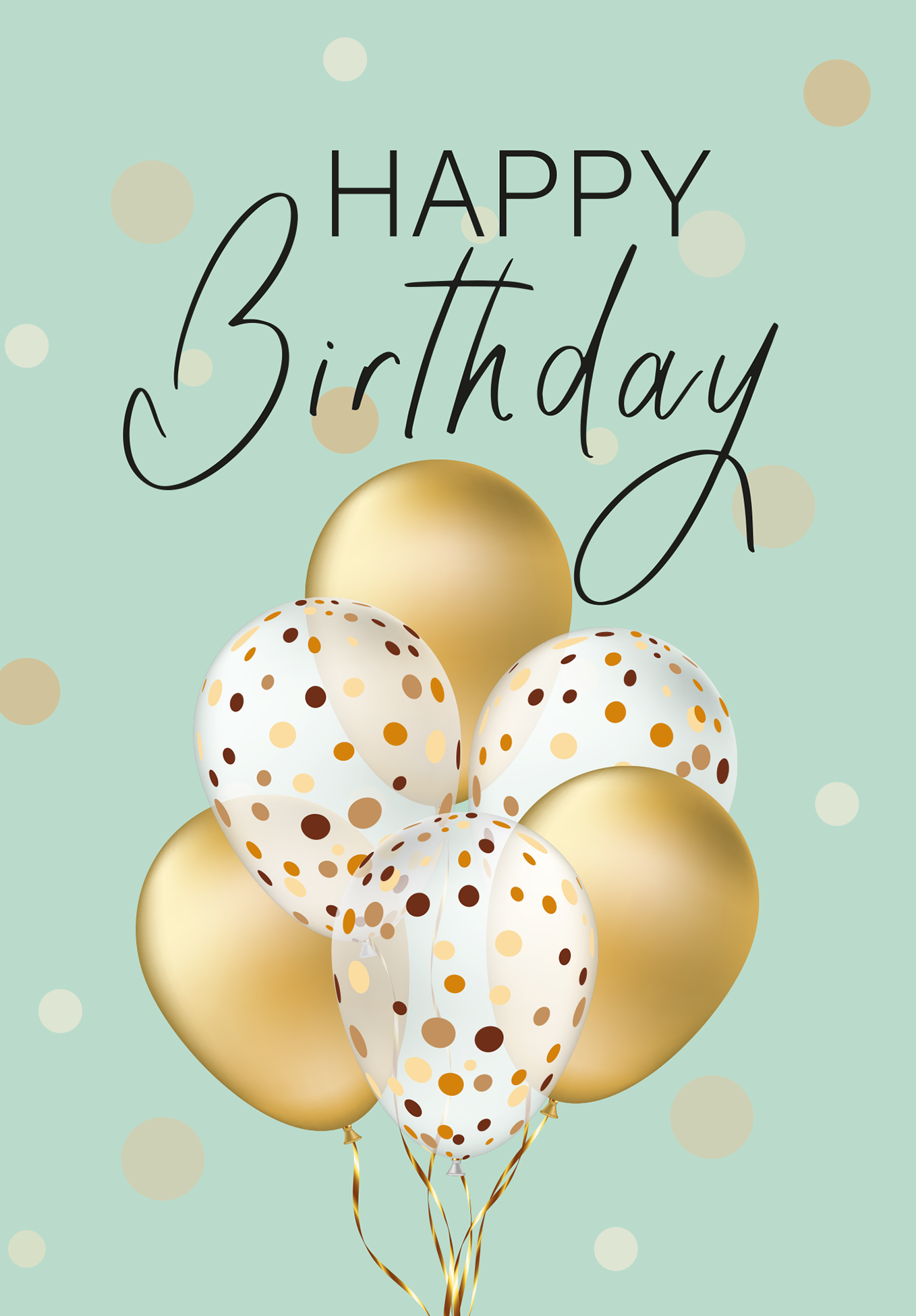 Wunschgutschein Happy Birthday - Ballons Gold – Geschenkgutschein Ansicht 2