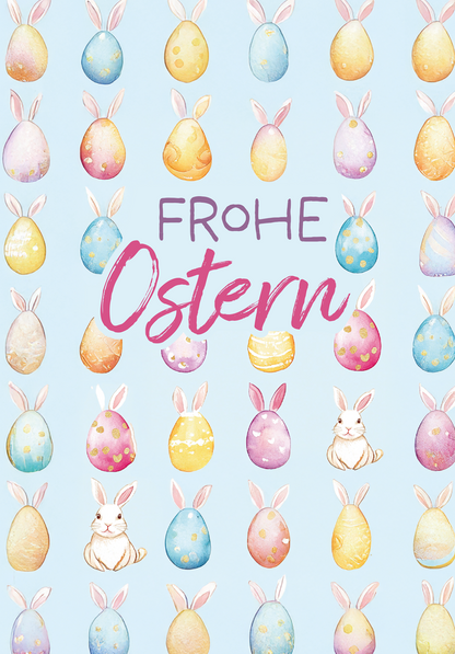 Wunschgutschein Frohe Ostern - Haseneier Muster – Geschenkgutschein Ansicht 2