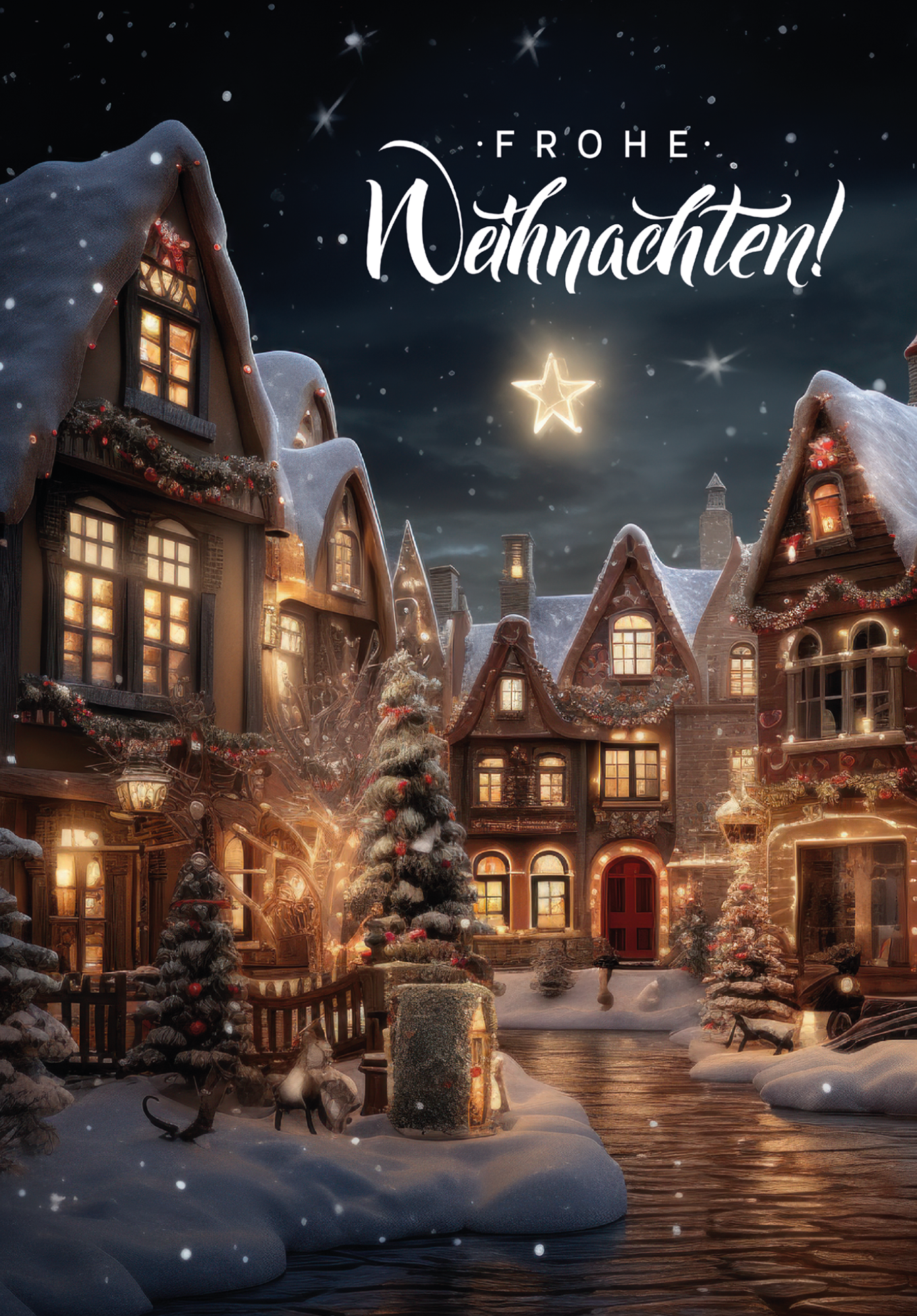 Wunschgutschein Frohe Weihnachten - Dorf PDF – Geschenkgutschein Ansicht 2
