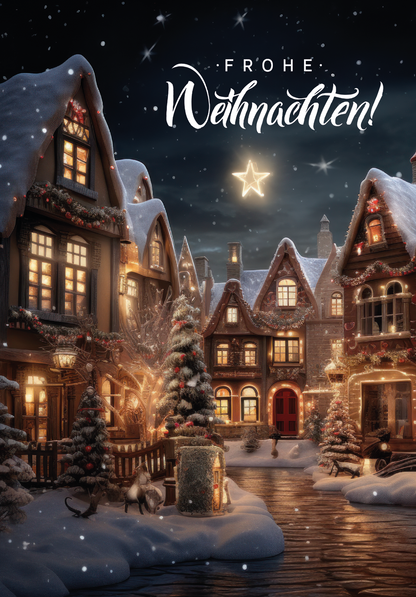 Wunschgutschein Frohe Weihnachten - Dorf PDF – Geschenkgutschein Ansicht 2
