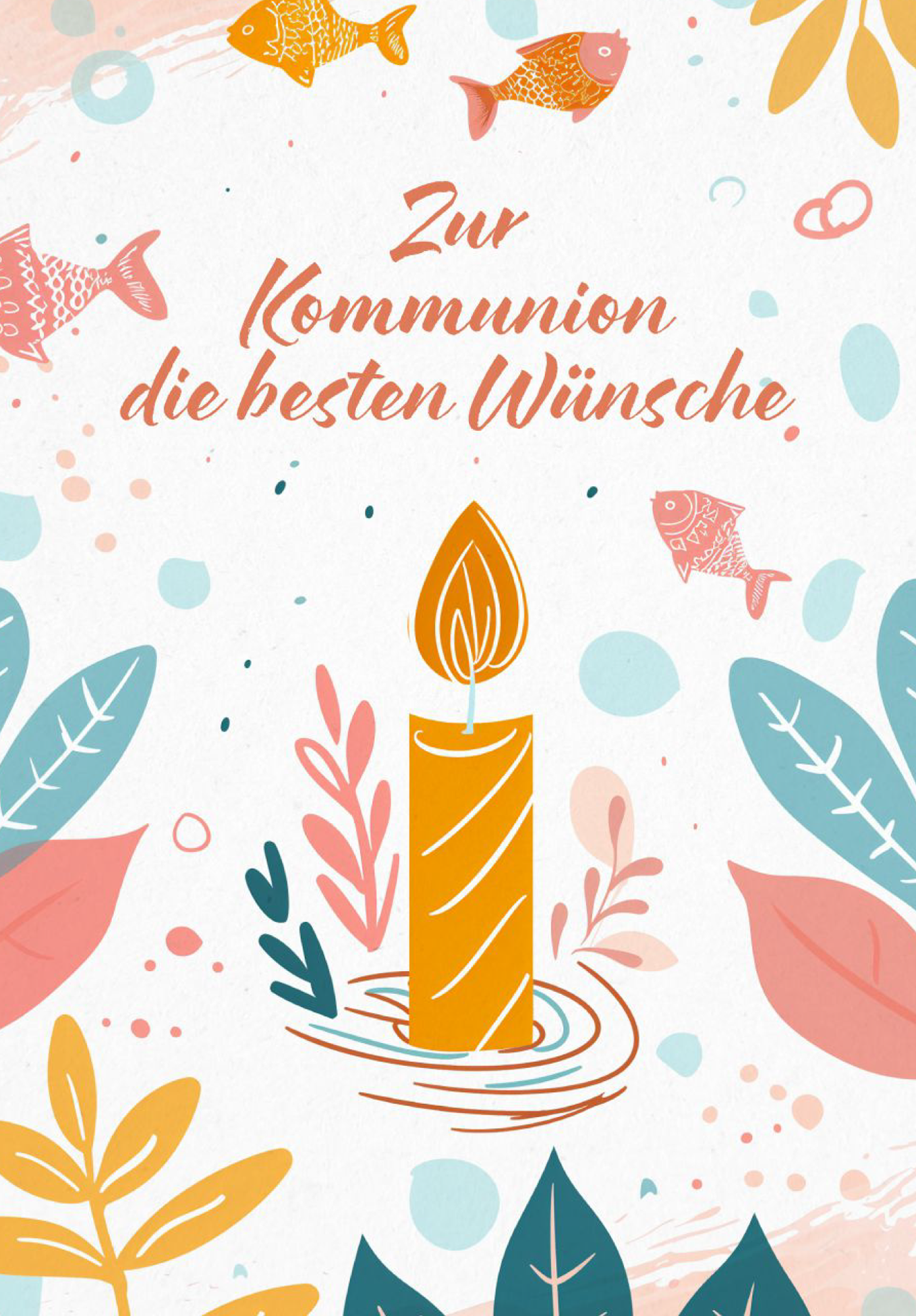 Wunschgutschein Zur Kommunion - Kerze Fische PDF – Geschenkgutschein Ansicht 2