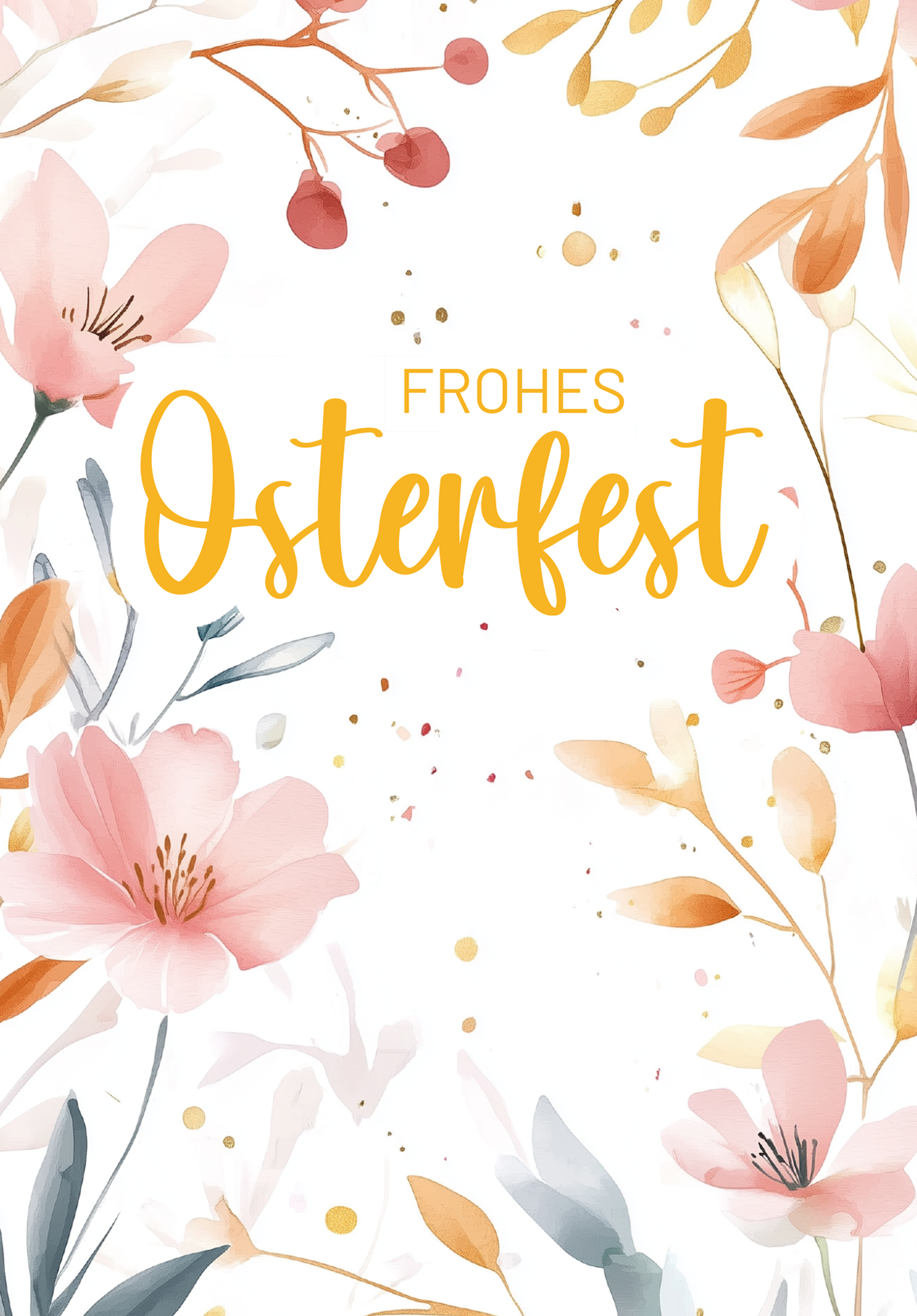 Wunschgutschein Frohes Osterfest - Aquarellblumen Rosa – Geschenkgutschein Ansicht 2