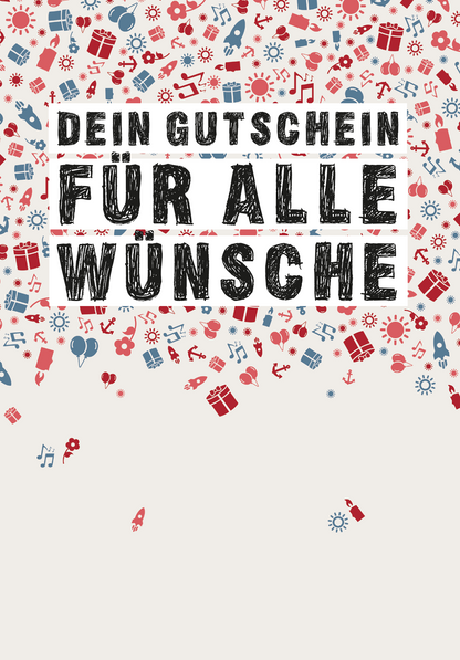 Wunschgutschein Für alle Wünsche - Doodle PDF – Geschenkgutschein Ansicht 2