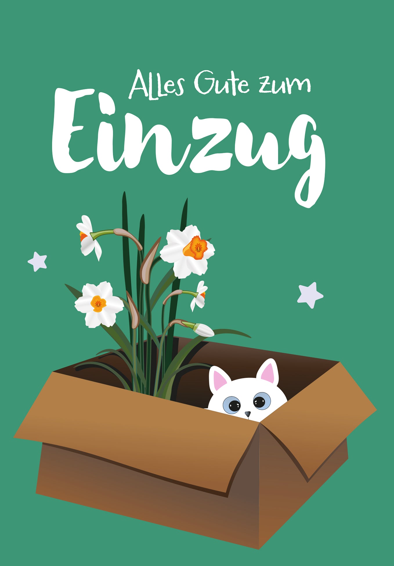 Wunschgutschein Alles Gute zum Einzug - Katze und Blume – Geschenkgutschein Ansicht 2