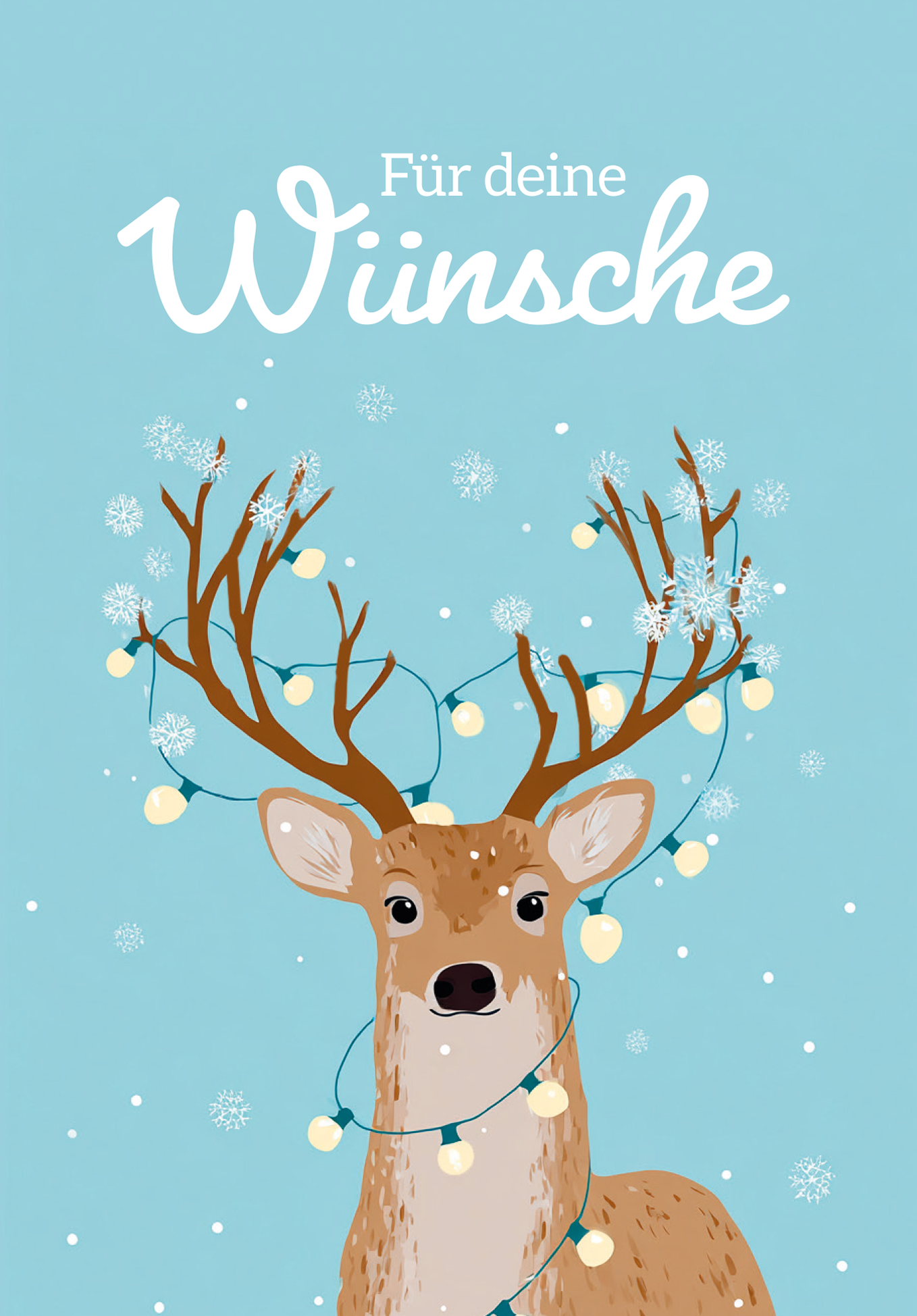 Wunschgutschein Für deine Wünsche - Rentier Lichterkette – Geschenkgutschein Ansicht 2