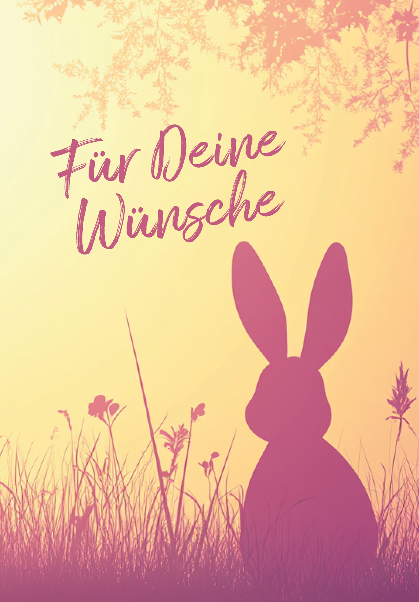 Wunschgutschein Für Deine Wünsche - Hase Silhouette – Geschenkgutschein Ansicht 2