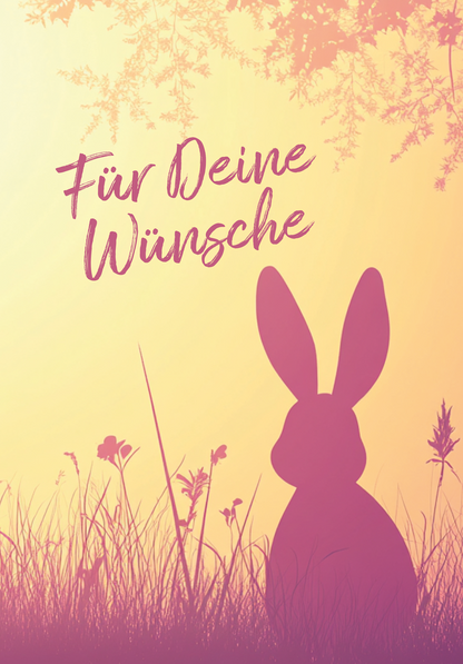 Wunschgutschein Für Deine Wünsche - Hase Silhouette – Geschenkgutschein Ansicht 2