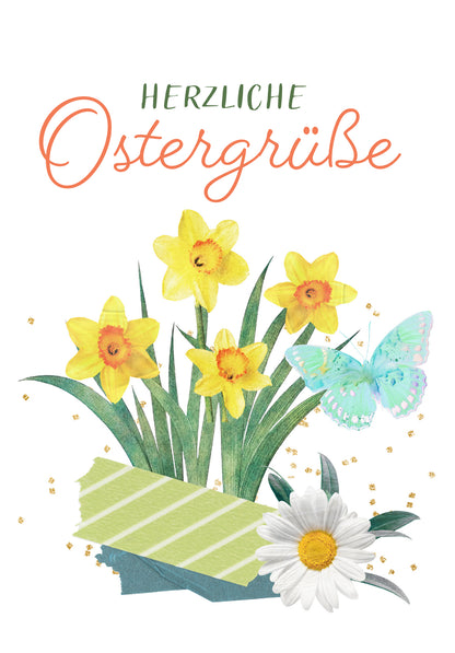 Wunschgutschein Herzliche Ostergrüße - Osterglocken PDF – Geschenkgutschein Ansicht 2
