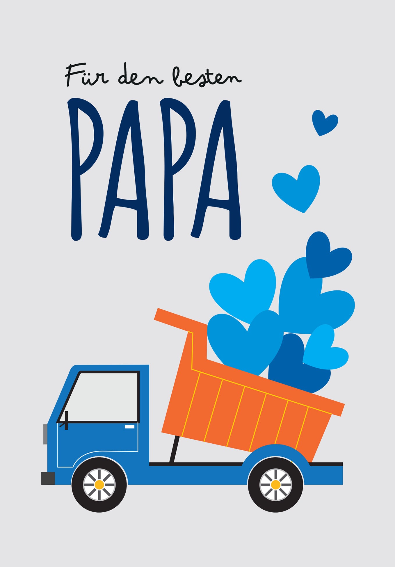 Wunschgutschein Für den besten Papa - Laster Herzen Grau PDF – Geschenkgutschein Ansicht 2