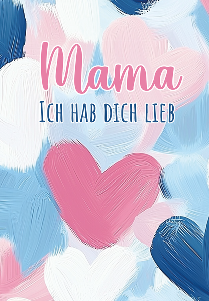 Wunschgutschein Mama hab dich lieb - Herzmuster Gemalt – Geschenkgutschein Ansicht 2