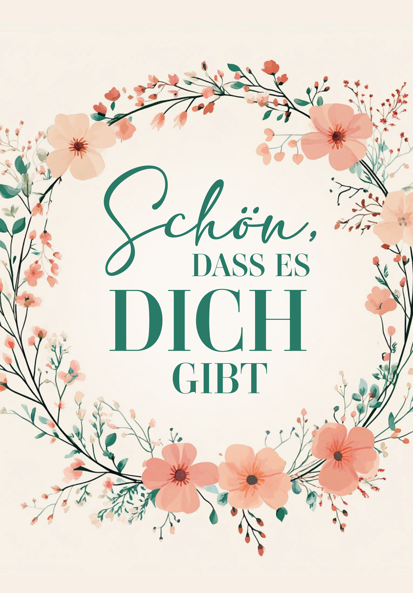 Wunschgutschein Schön dass es dich gibt - Blumenkranz – Geschenkgutschein Ansicht 2