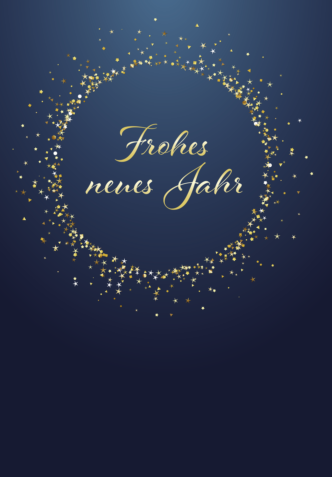 Wunschgutschein Frohes neues Jahr - Gold Blau PDF – Geschenkgutschein Ansicht 2