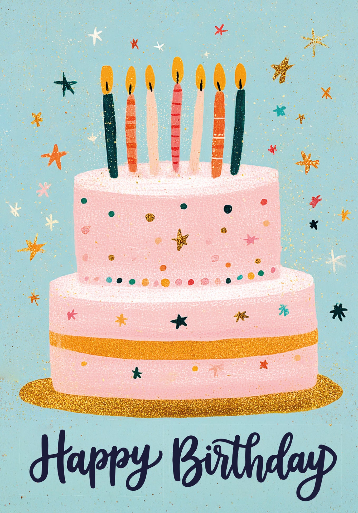 Wunschgutschein Happy Birthday - Torte Blau Pink PDF – Geschenkgutschein Ansicht 2