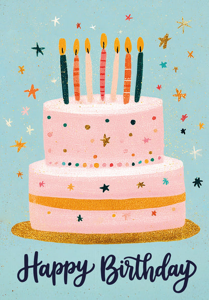 Wunschgutschein Happy Birthday - Torte Blau Pink PDF – Geschenkgutschein Ansicht 2