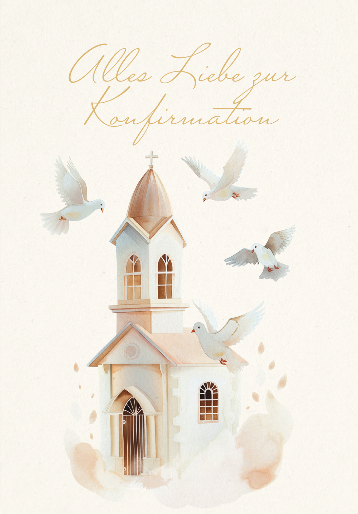Wunschgutschein Zur Konfirmation - Kirche Beige – Geschenkgutschein Ansicht 2