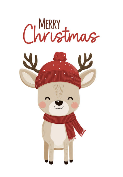Wunschgutschein Merry Christmas - Rentier mit Mütze PDF – Geschenkgutschein Ansicht 2