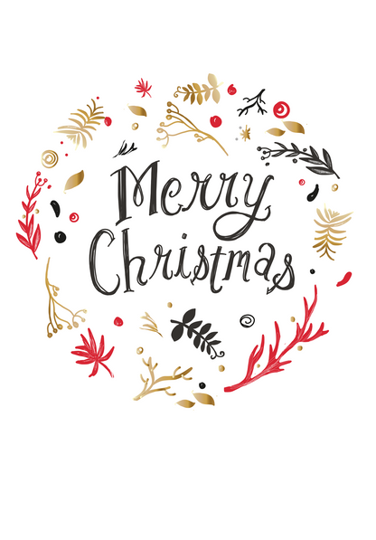Wunschgutschein Merry Christmas - Kreis Weiß PDF – Geschenkgutschein Ansicht 2