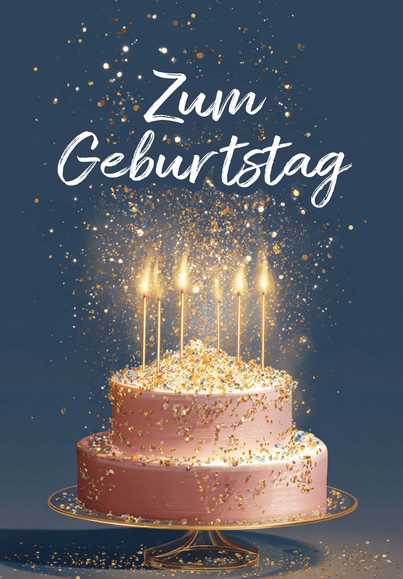Wunschgutschein Zum Geburtstag - Torte Glitzer PDF – Geschenkgutschein Ansicht 2