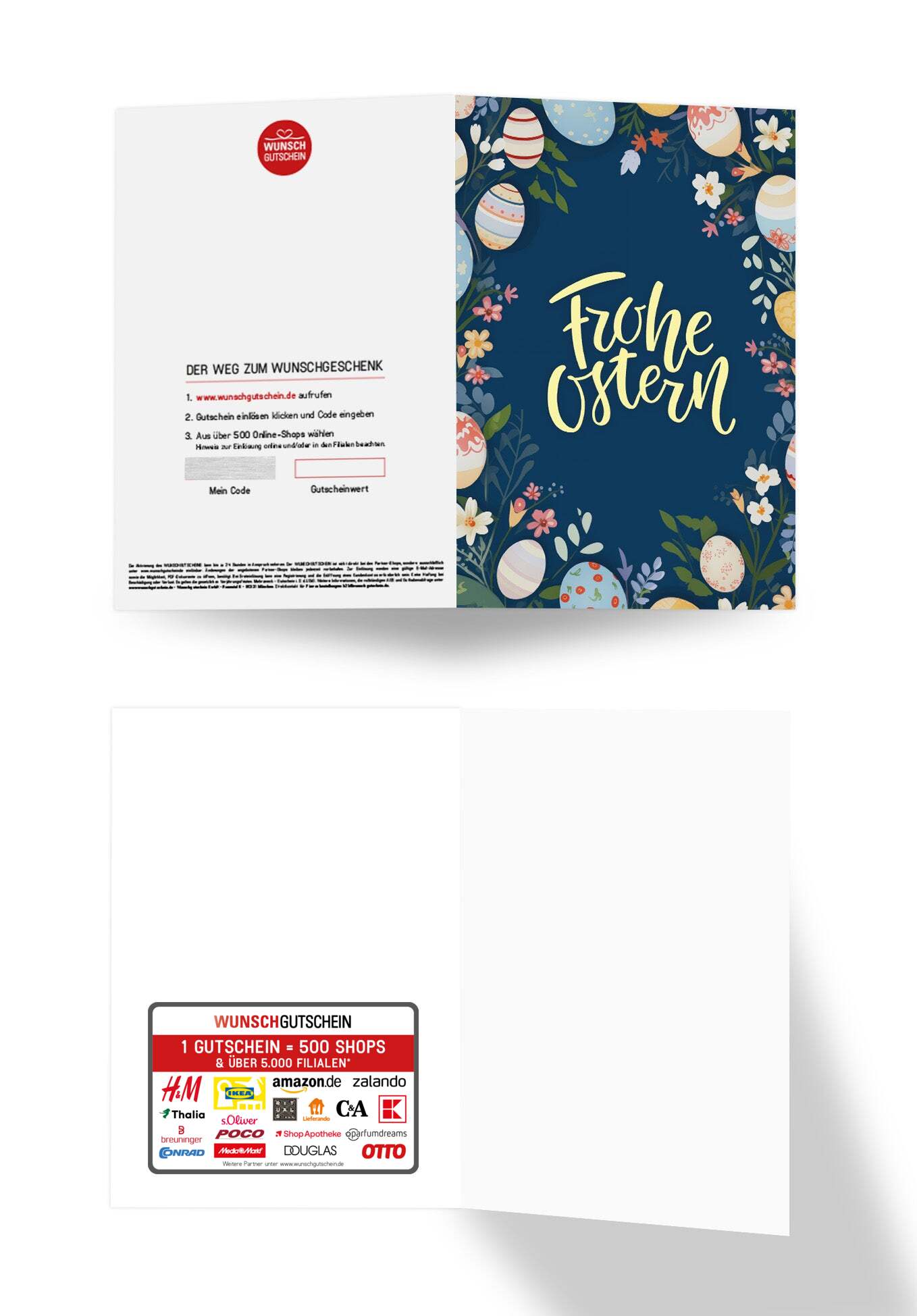 Wunschgutschein Frohe Ostern - Ostereier Blumen – Geschenkgutschein Ansicht 3