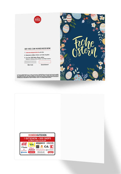 Wunschgutschein Frohe Ostern - Ostereier Blumen – Geschenkgutschein Ansicht 3