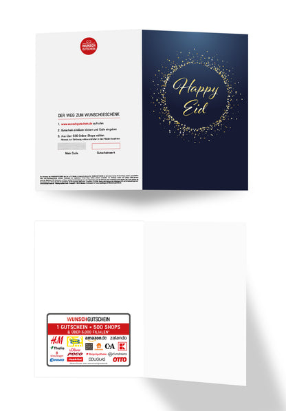 Wunschgutschein Happy Eid - Blau Gold – Geschenkgutschein Ansicht 7