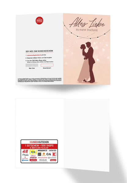 Wunschgutschein Alles Liebe zu eurer Hochzeit - Paar Tanzend PDF – Geschenkgutschein Ansicht 3