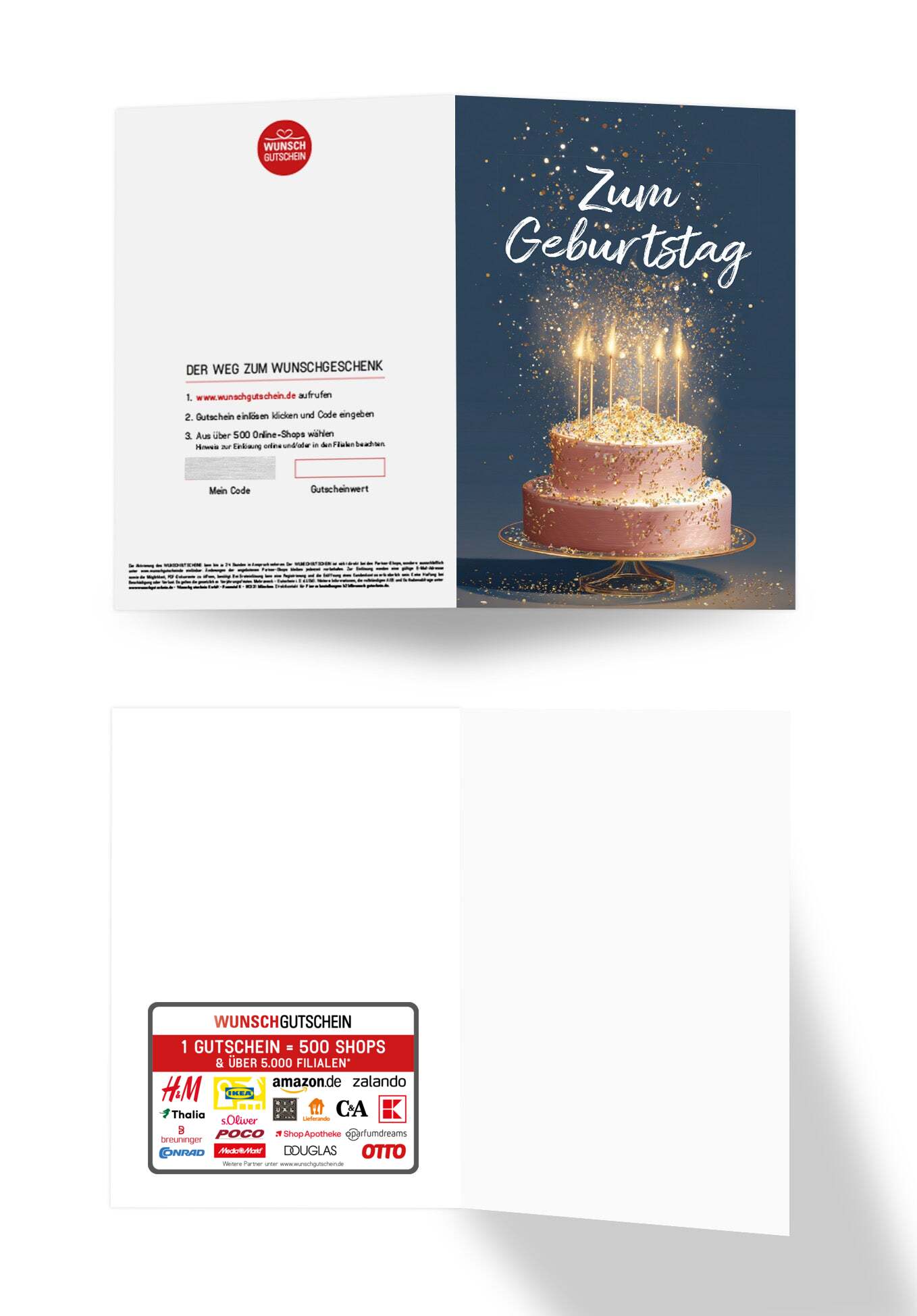 Wunschgutschein Zum Geburtstag - Torte Glitzer PDF – Geschenkgutschein Ansicht 3