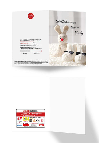 Wunschgutschein Willkommen kleines Baby - Hase – Geschenkgutschein Ansicht 3