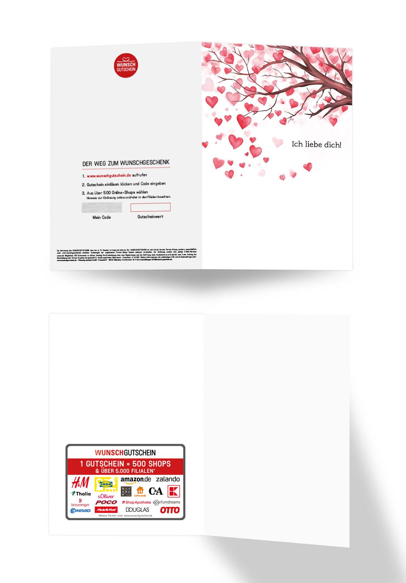Wunschgutschein Ich Liebe Dich - Herz Baum – Geschenkgutschein Ansicht 3