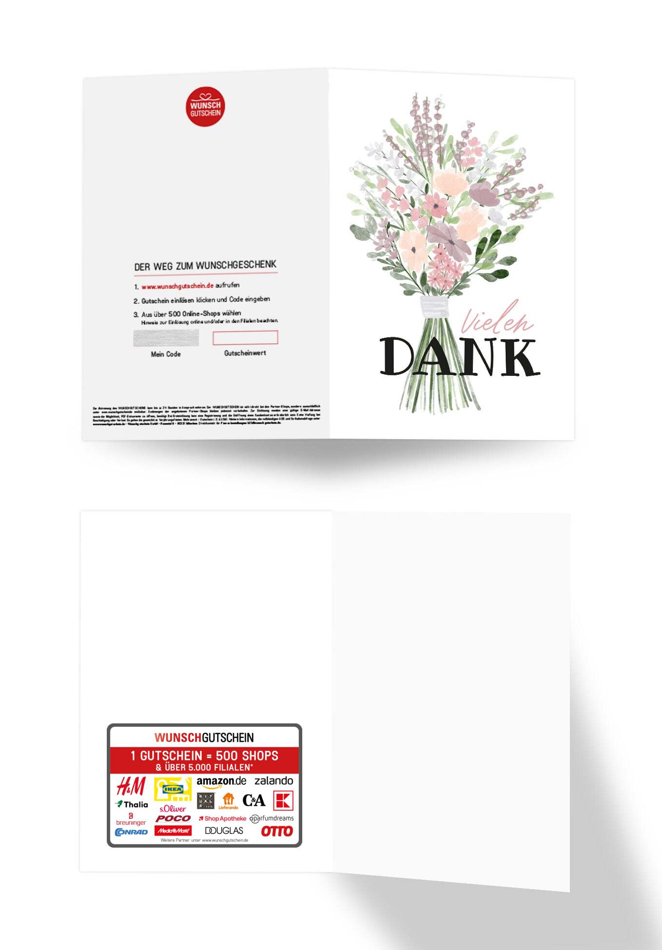 Wunschgutschein Vielen Dank - Blumenstrauss Lila – Geschenkgutschein Ansicht 3
