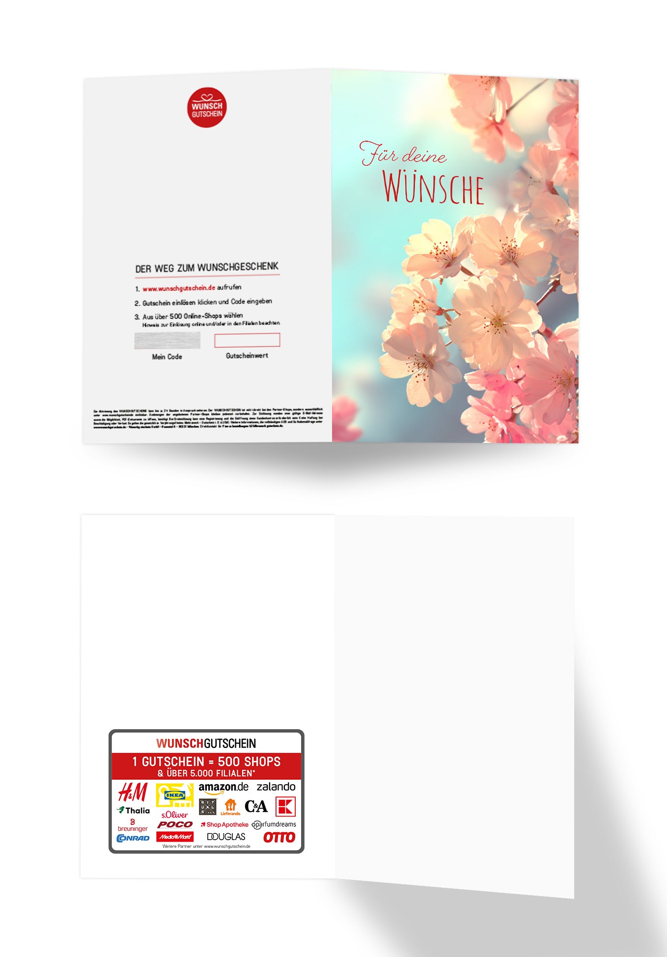 Wunschgutschein Für Deine Wünsche - Blüten Pink – Geschenkgutschein Ansicht 3