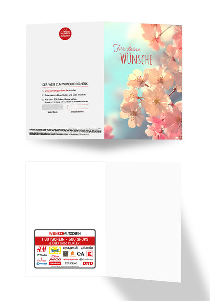 Wunschgutschein Für Deine Wünsche - Blüten Pink – Geschenkgutschein Ansicht 3