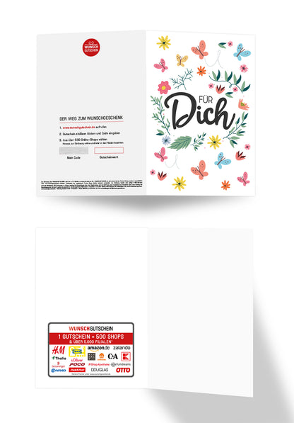 Wunschgutschein Für Dich - Bunte Schmetterlinge – Geschenkgutschein Ansicht 3