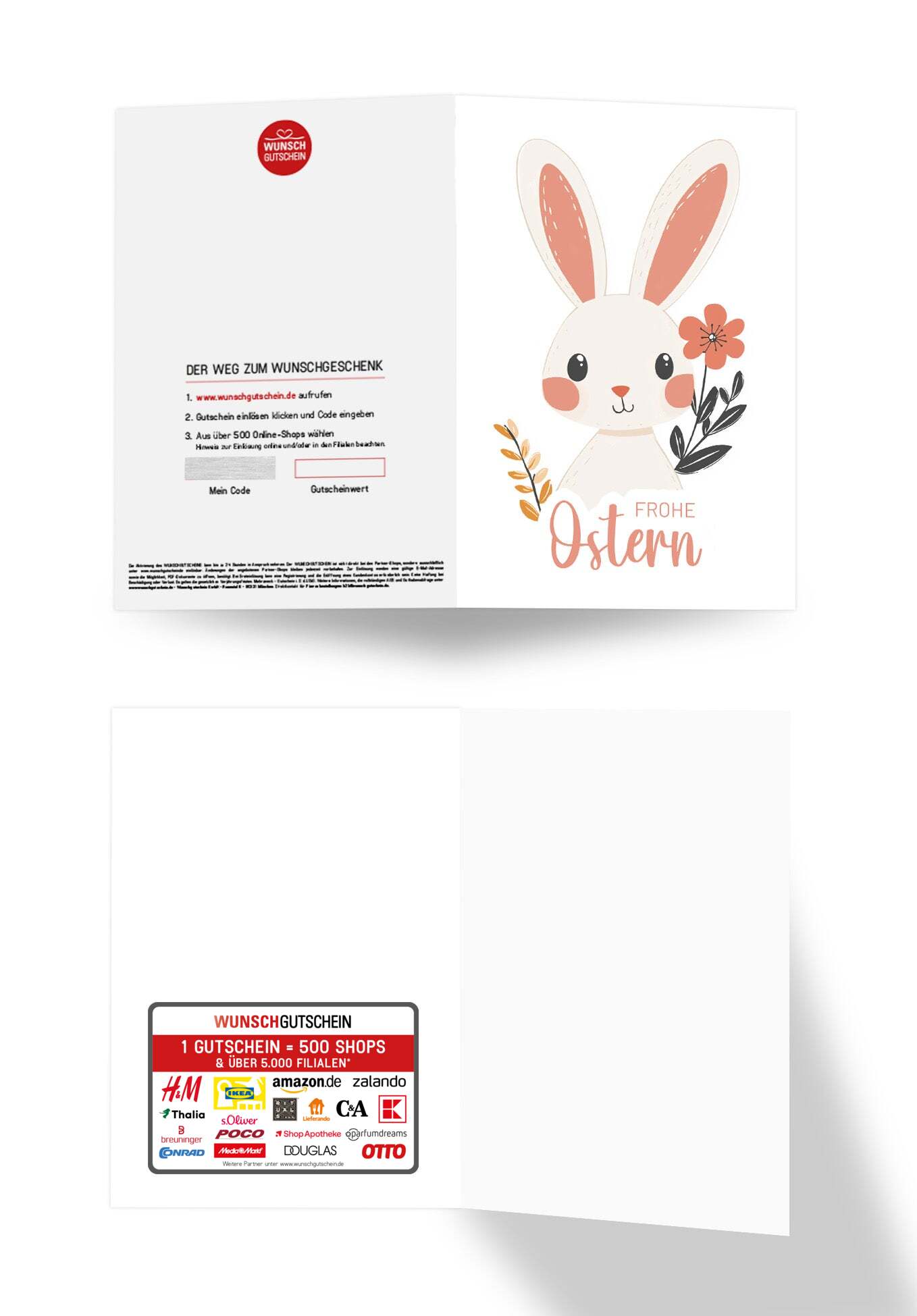 Wunschgutschein Frohe Ostern - Hase Weiß – Geschenkgutschein Ansicht 3