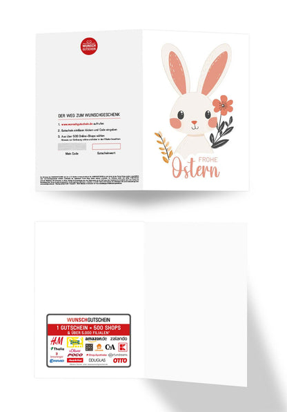 Wunschgutschein Frohe Ostern - Hase Weiß – Geschenkgutschein Ansicht 3