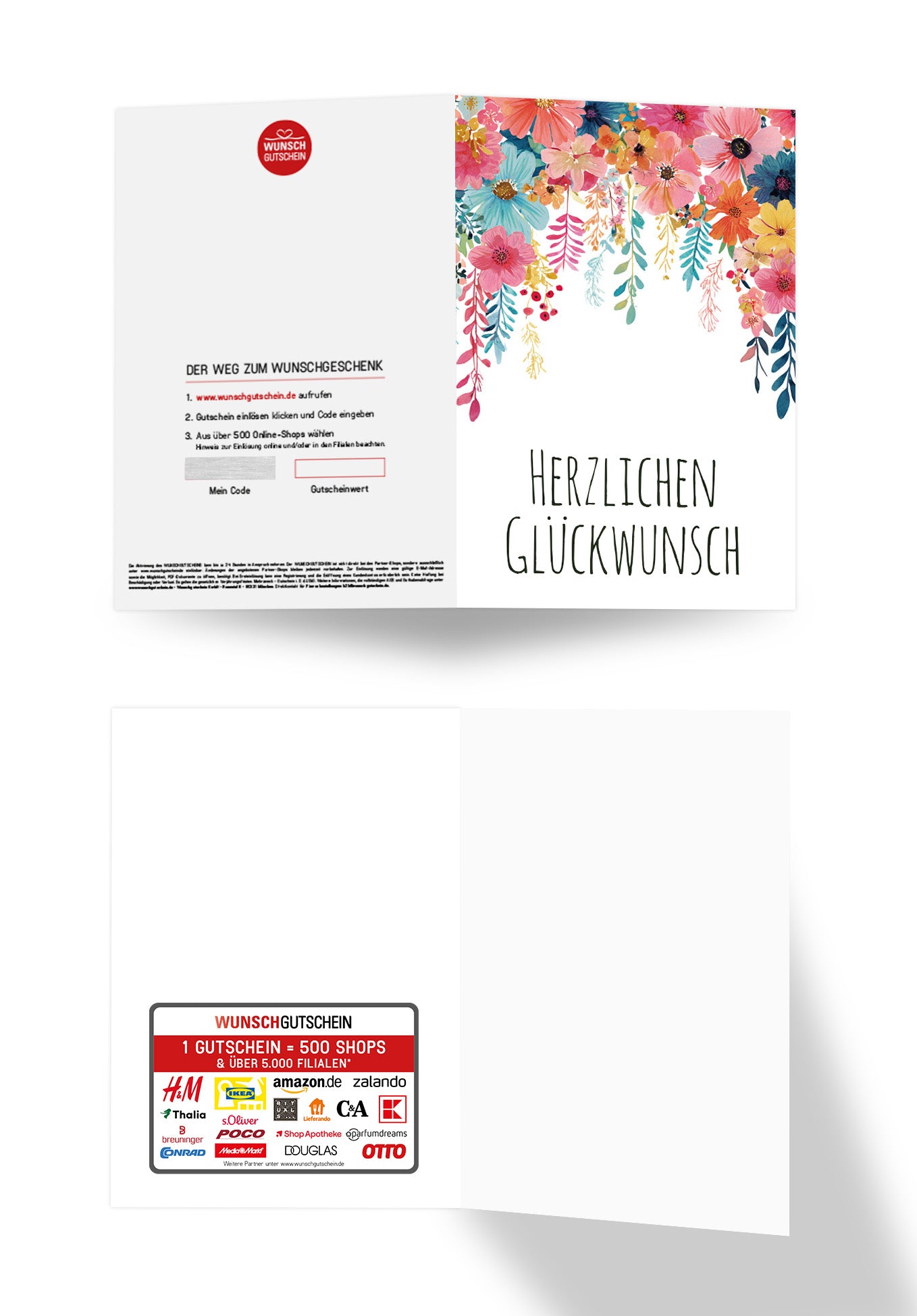Wunschgutschein Herzlichen Glückwunsch - Blumen Hängend – Geschenkgutschein Ansicht 7