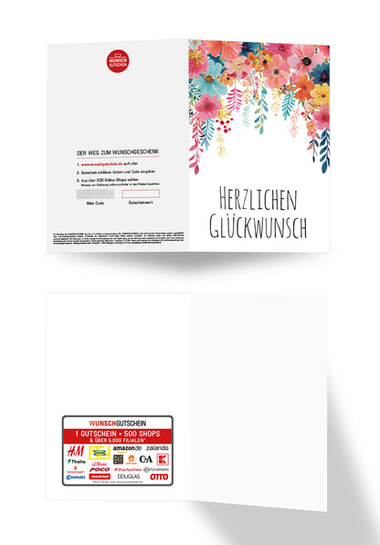 Wunschgutschein Herzlichen Glückwunsch - Blumen Hängend – Geschenkgutschein Ansicht 7