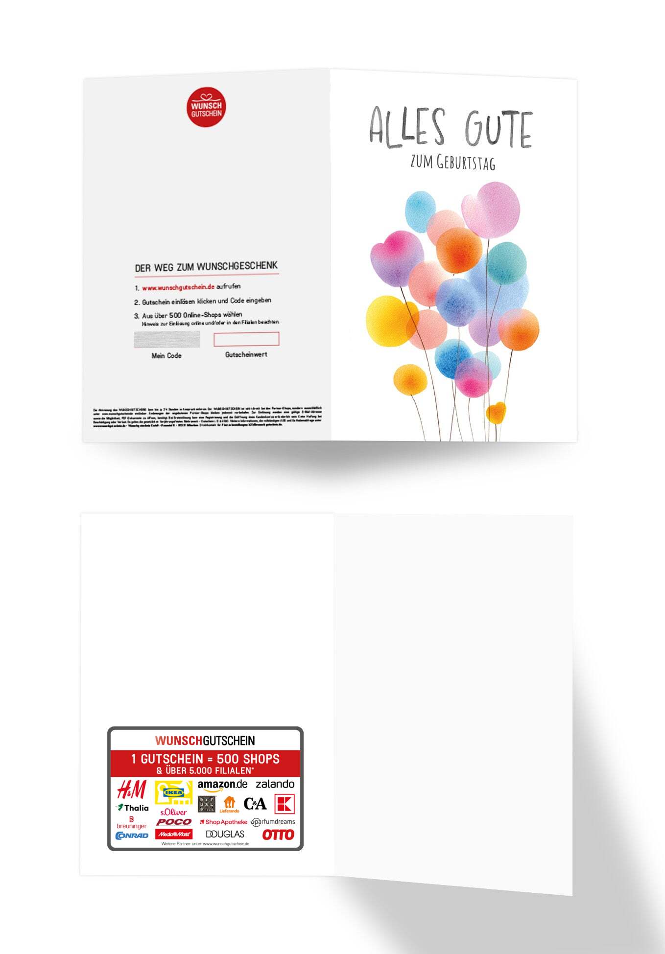 Wunschgutschein Alles Gute Geburtstag - Ballons Bunt – Geschenkgutschein Ansicht 3