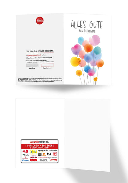 Wunschgutschein Alles Gute Geburtstag - Ballons Bunt – Geschenkgutschein Ansicht 3