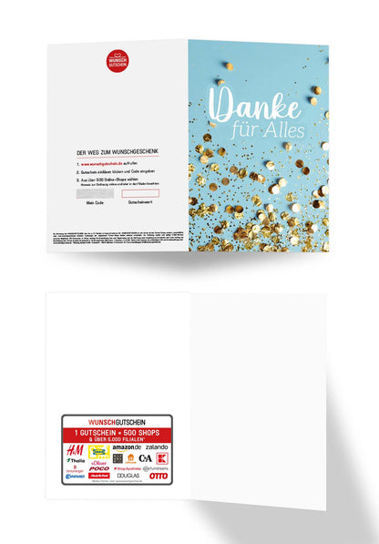 Wunschgutschein Danke für Alles - Konfetti Blau – Geschenkgutschein Ansicht 3