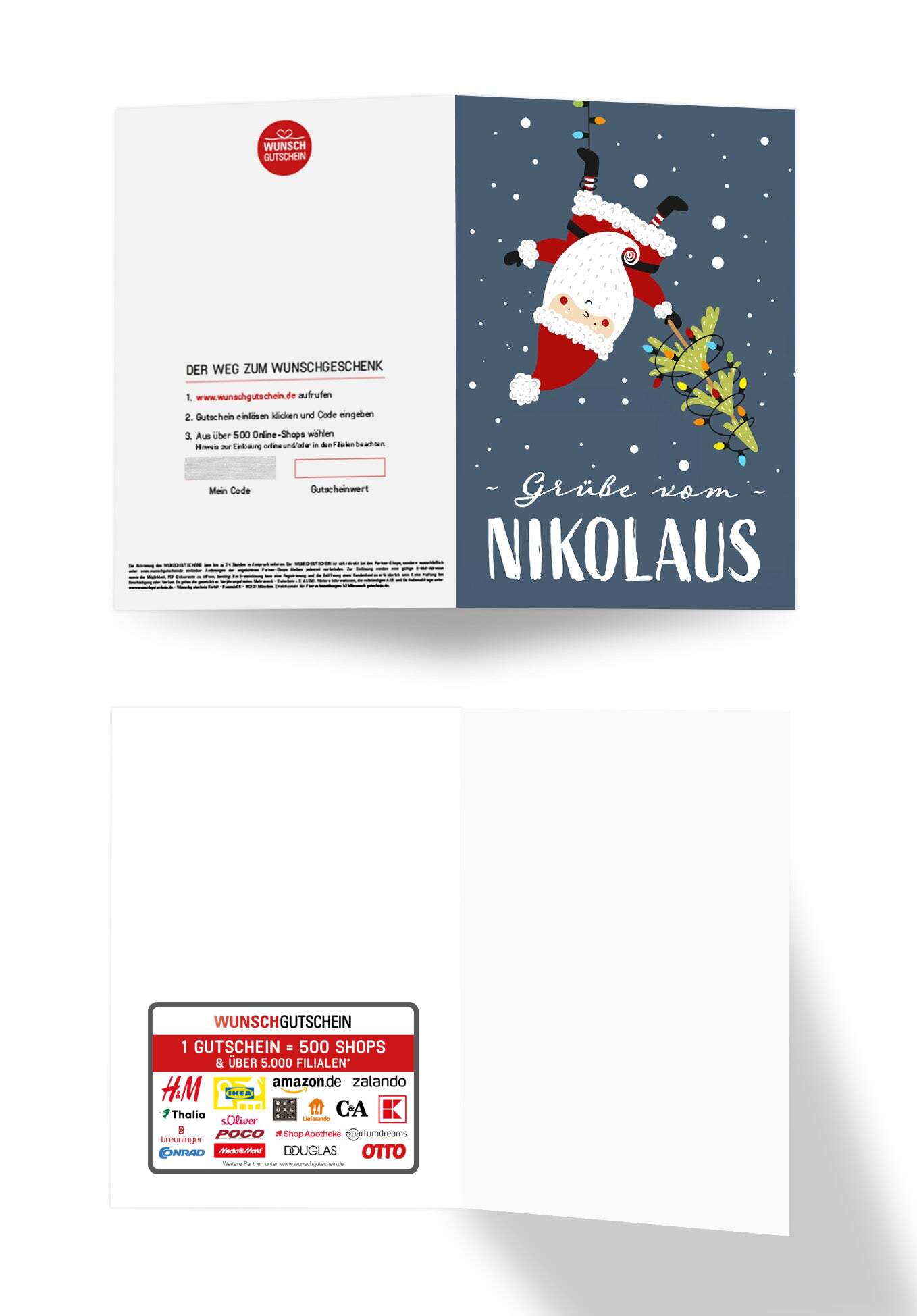 Wunschgutschein Grüße vom Nikolaus - Nikolaus Tanne – Geschenkgutschein Ansicht 3