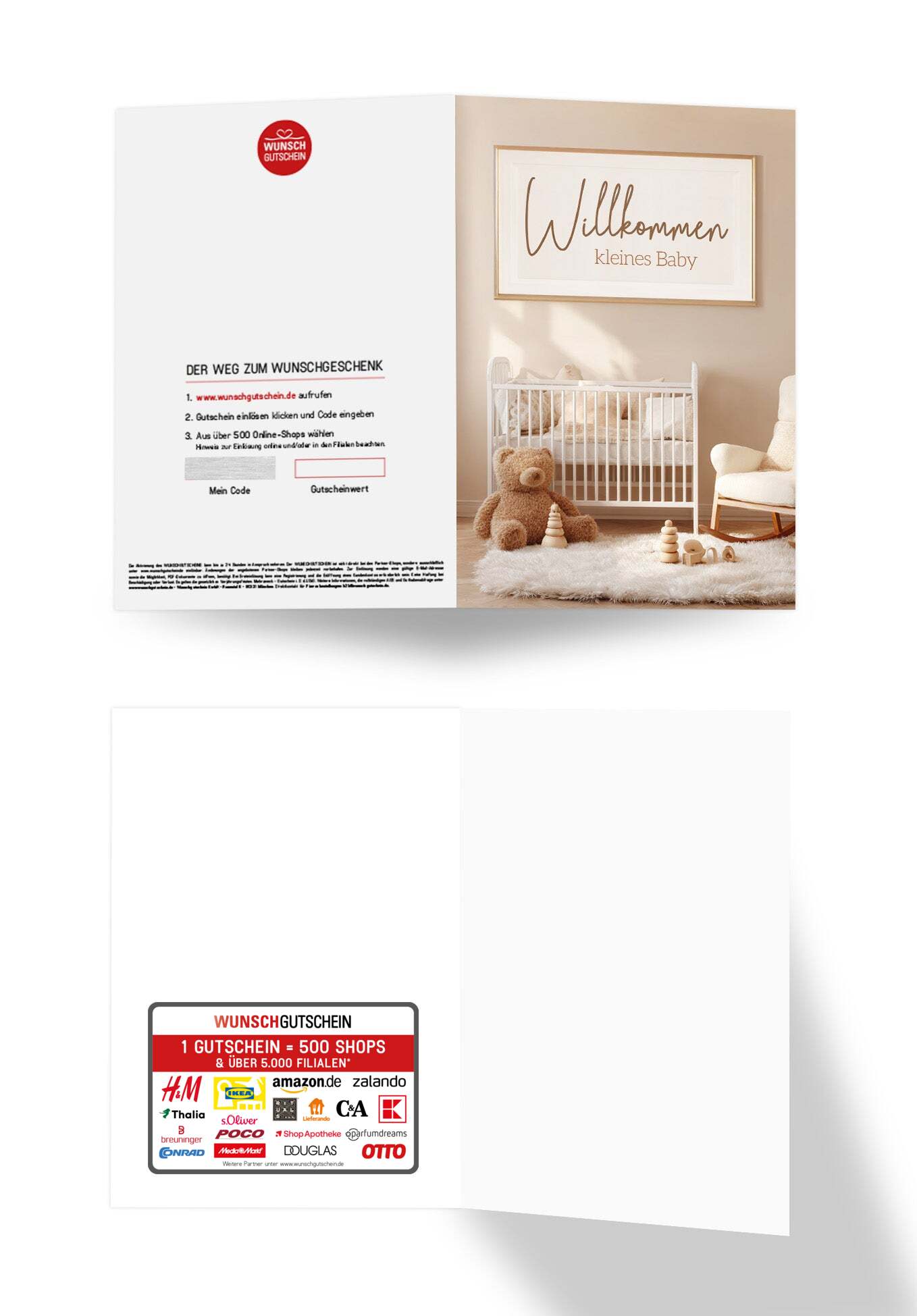 Wunschgutschein Willkommen Baby - Kinderzimmer – Geschenkgutschein Ansicht 3